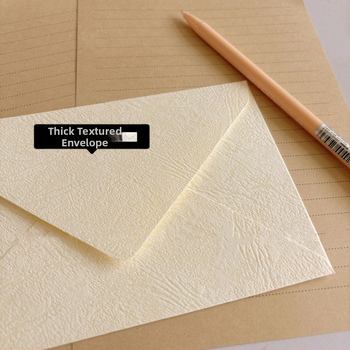 Set de hârtie pentru scrisori și plicuri din kraft – Îngroșat, Stil Ins, Minimalist, Stil antic pentru invitații (Material: kraft paper; Stil: Ins; Temă: antic; Utilizare: invitații)