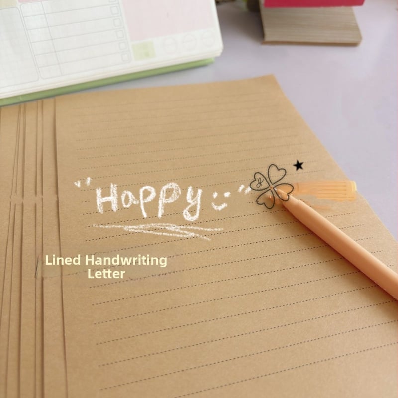 Set de hârtie pentru scrisori și plicuri din kraft – Îngroșat, Stil Ins, Minimalist, Stil antic pentru invitații (Material: kraft paper; Stil: Ins; Temă: antic; Utilizare: invitații)