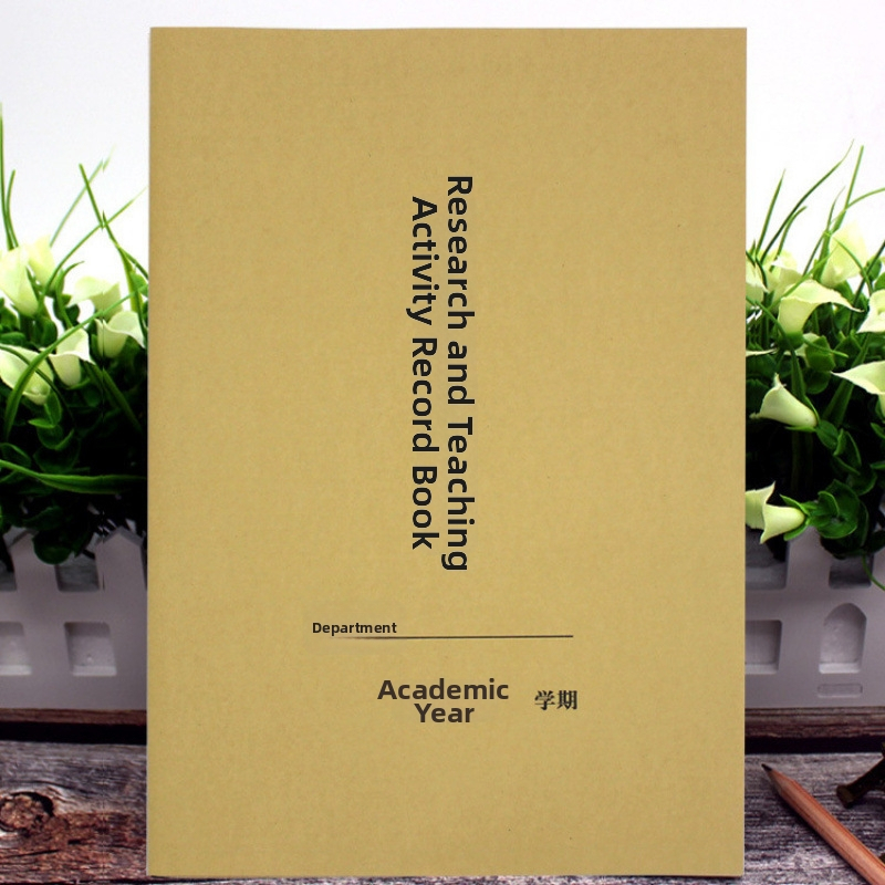 Carte de pregătire a lecțiilor pentru profesori și elevi, Îngroșată, 50 Foi, 100 Pagini, Copertă din Kraft, 18-Open