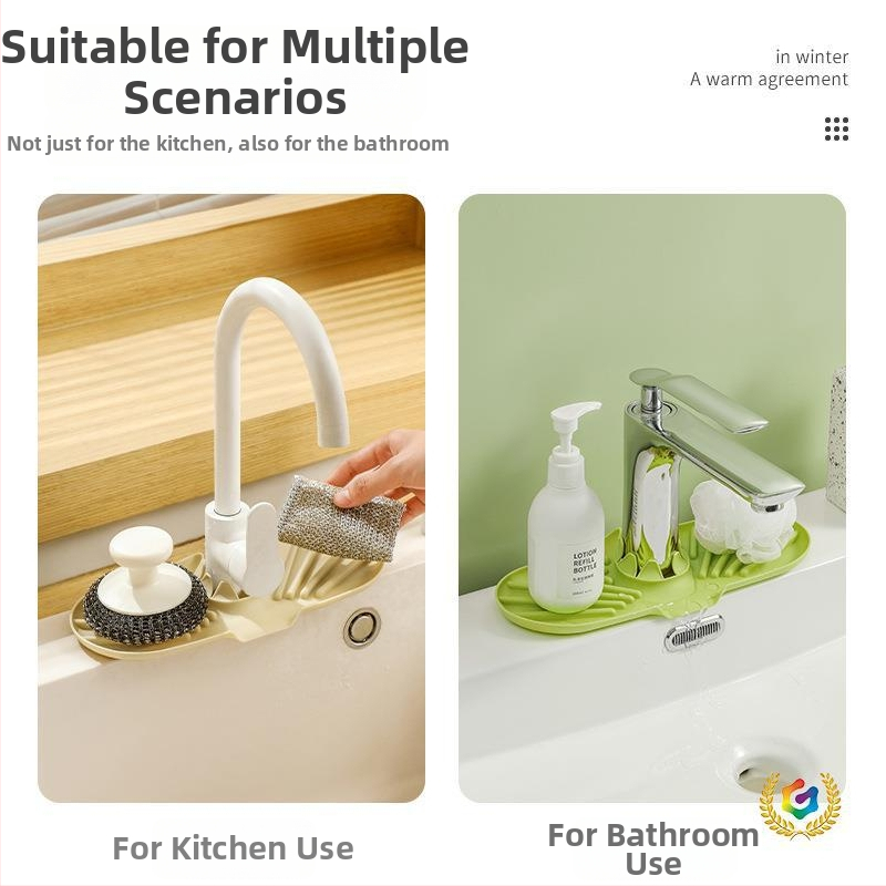 Silikonska podložna za odvod vode u kuhinji – zaštita od kapljica, spremnik za odlaganje, držač čaša, dozator sapuna