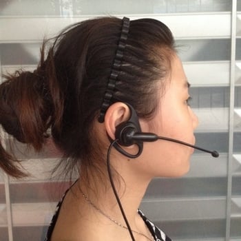 Slúchadlá s háčikom na ucho a mikrofónom, káblové, 3,5 mm TRRS, 32 Ω impedance, 16–22000 Hz rozsah, 2 m kábel