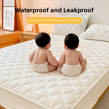 LIFE HOME navlaka za madrac s gumicom | šivana quilt, digitalno tiskanje, materijal: oprana vlakna, uzorak: jednostavan/cvjetni, moderni minimalistički stil