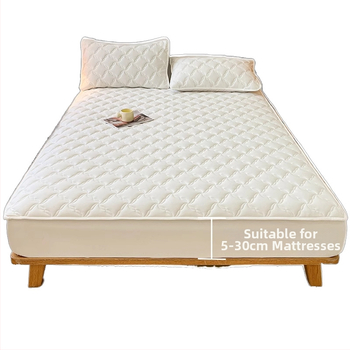 LIFE HOME navlaka za madrac s gumicom | šivana quilt, digitalno tiskanje, materijal: oprana vlakna, uzorak: jednostavan/cvjetni, moderni minimalistički stil