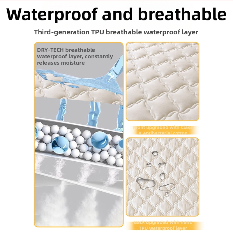 LIFE HOME navlaka za madrac s gumicom | šivana quilt, digitalno tiskanje, materijal: oprana vlakna, uzorak: jednostavan/cvjetni, moderni minimalistički stil