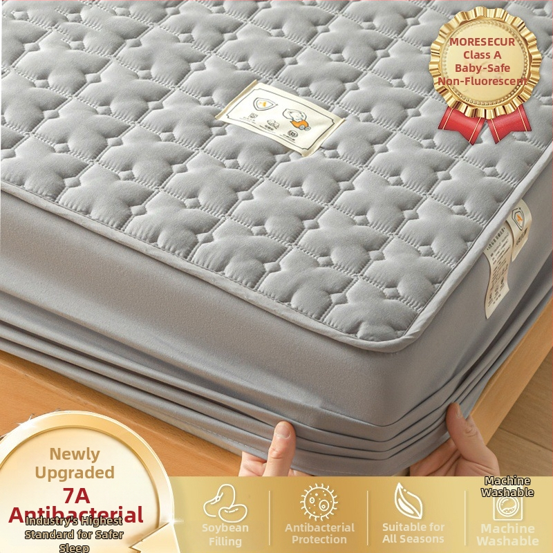 LIFE HOME navlaka za madrac s gumicom | šivana quilt, digitalno tiskanje, materijal: oprana vlakna, uzorak: jednostavan/cvjetni, moderni minimalistički stil