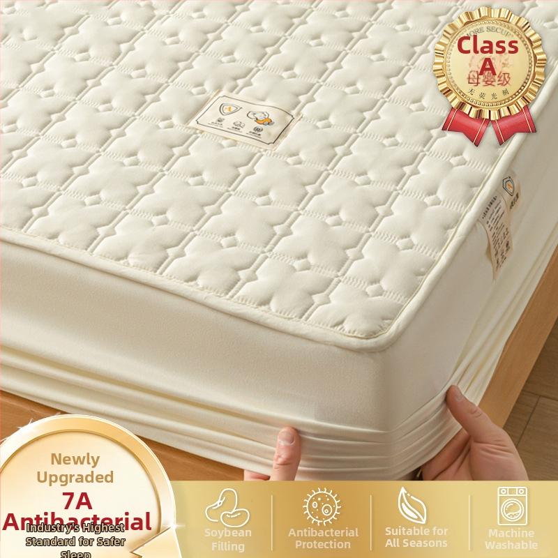 LIFE HOME navlaka za madrac s gumicom | šivana quilt, digitalno tiskanje, materijal: oprana vlakna, uzorak: jednostavan/cvjetni, moderni minimalistički stil