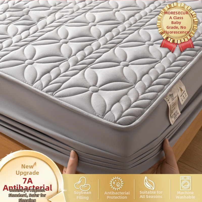 LIFE HOME navlaka za madrac s gumicom | šivana quilt, digitalno tiskanje, materijal: oprana vlakna, uzorak: jednostavan/cvjetni, moderni minimalistički stil