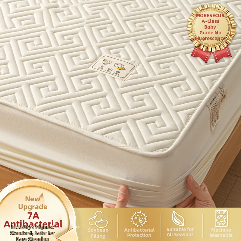 LIFE HOME navlaka za madrac s gumicom | šivana quilt, digitalno tiskanje, materijal: oprana vlakna, uzorak: jednostavan/cvjetni, moderni minimalistički stil