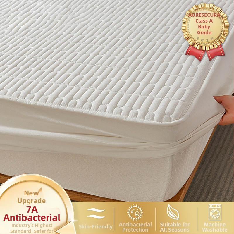 LIFE HOME navlaka za madrac s gumicom | šivana quilt, digitalno tiskanje, materijal: oprana vlakna, uzorak: jednostavan/cvjetni, moderni minimalistički stil