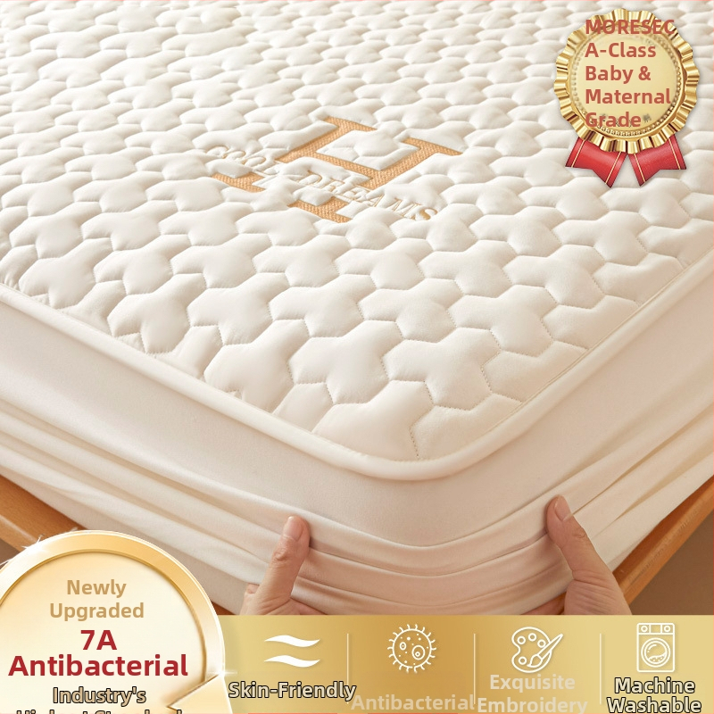 LIFE HOME navlaka za madrac s gumicom | šivana quilt, digitalno tiskanje, materijal: oprana vlakna, uzorak: jednostavan/cvjetni, moderni minimalistički stil