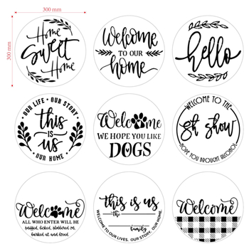 Șabloane decupate pentru desenele copiilor – PET material, forme circulare și pătrate, 9 bucăți pe set