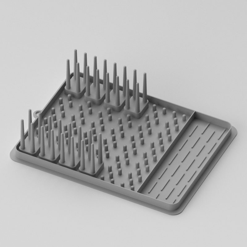 Covoraș silicon pentru scurgerea vaselor și raft de depozitare – pliabil, multifuncțional, detașabil, fără montaj, design dreptunghiular, pentru farfurii, boluri și tacâmuri pe blat, în colț sau în dulap