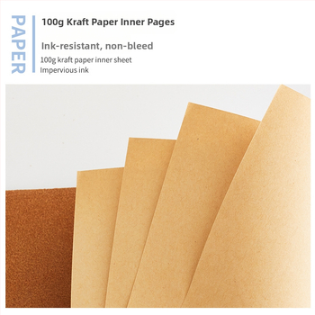 Kožni poslovni dnevnik s rastreskim listovima, Kraft papir, 100 g papir, nehrđajući čelik kovanja