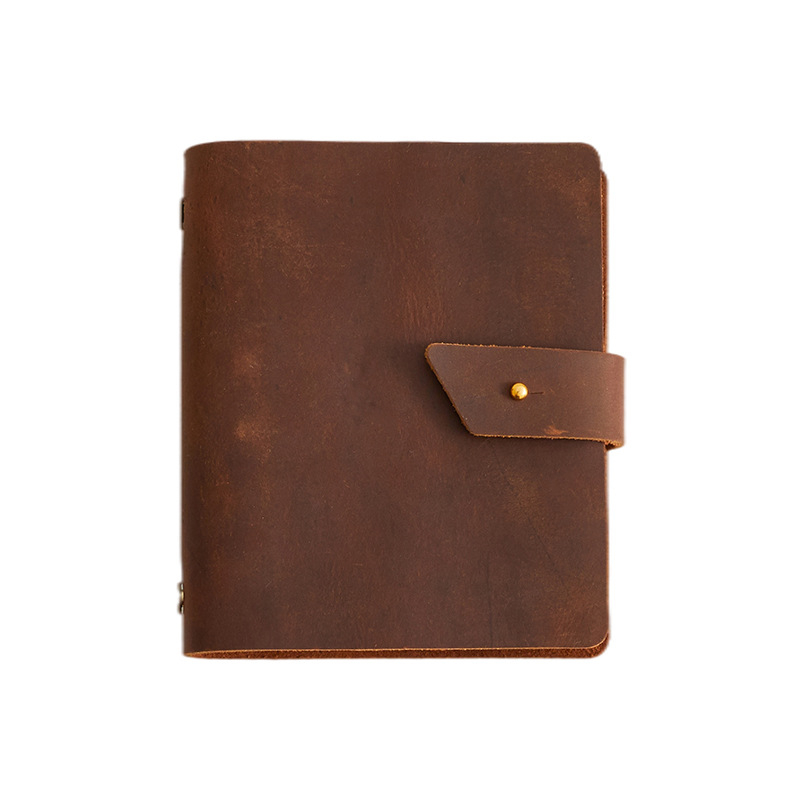 Kožni poslovni dnevnik s rastreskim listovima, Kraft papir, 100 g papir, nehrđajući čelik kovanja