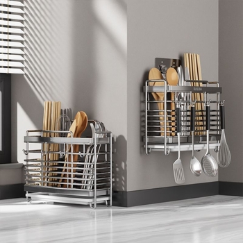 Suport montat pe perete pentru bețișoare, din oțel inoxidabil 304, raft ventilat de drenaj, fără instalare necesară