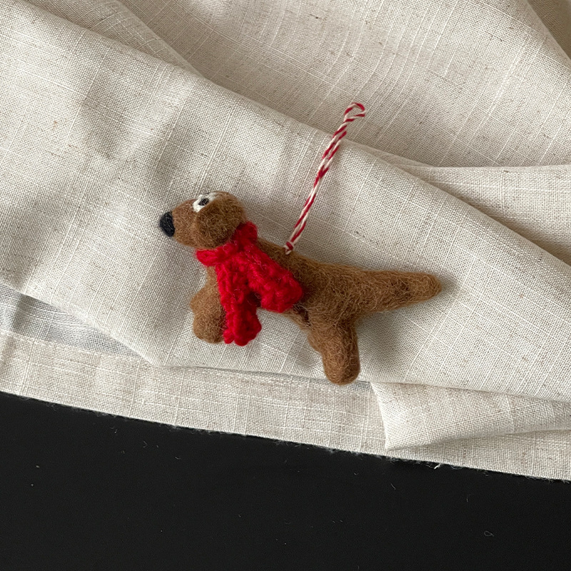 Pandantiv pentru chei din filc de lână — lucrat manual, talisman drăguț pentru geantă, model animal mic, stil drăguț, primăvara 2025