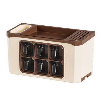 Organizator de blat pentru bucătărie cu suport pentru cuțite și depozitare de condimente — plastic; fără instalare; Origine: Jieyang; depozitare de condimente; stil modern minimalist
