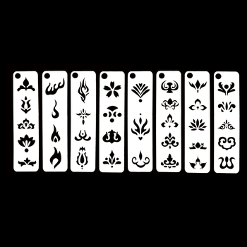 Set de 26 de bucăți, șablon gol pentru sprâncene pentru machiaj de scenă, PET plastic, design pictat manual, IP-free