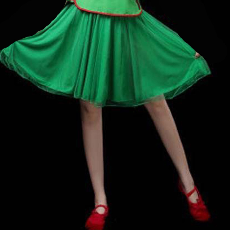 Costum de dans pentru dansul pătrat pentru femei, mijlocie și vârstnici; țesătură din mătase de lapte, 90% poliester; căptușeală din mătase de lapte; căptușeală poliester.