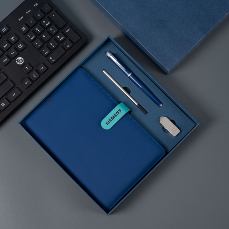 Caiet A5 - Set cadou corporativ personalizat, copertă din piele artificială, legare în spirală, Dowling hârtie, 100 g, 100 pagini