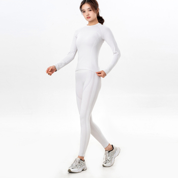 Set feminin pentru schi, model cu dungi, potrivit pentru iarnă, primăvară și toamnă, amestec nylon-cotton-spandex 52/43/5, mâneci lungi