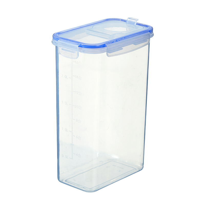 Recipient pătrat din PP, rezistent la umezeală, pentru cereale și gustări, capacitate 2.1–3 L