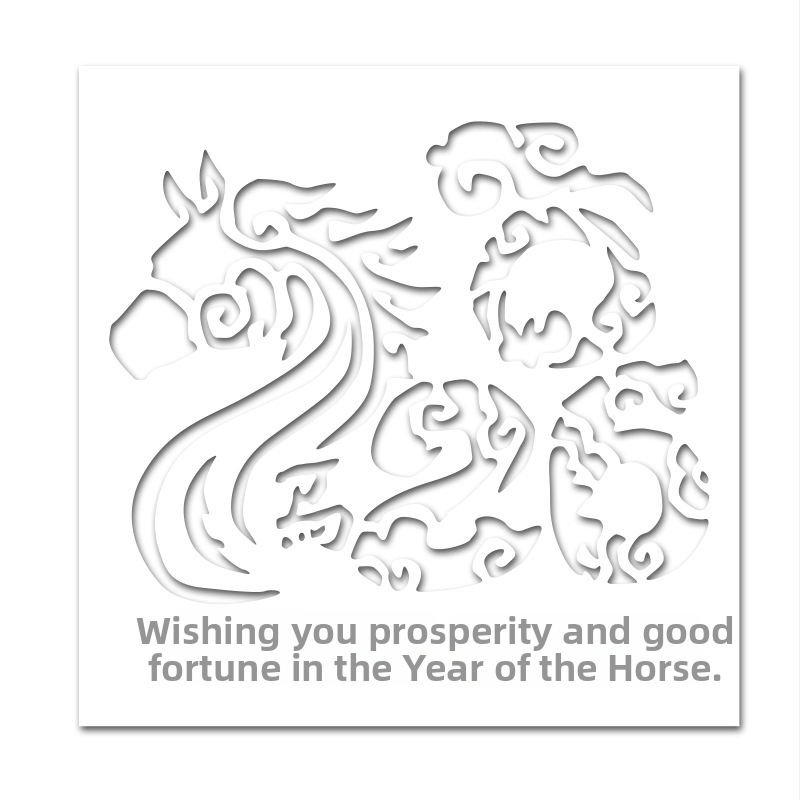 Lin Yun PET kit șabloane pentru instrumente pentru Anul Nou – șabloane de imprimare pentru caracterele de binecuvântare, picturi pentru Anul, DIY pentru copii, specificații 1–9