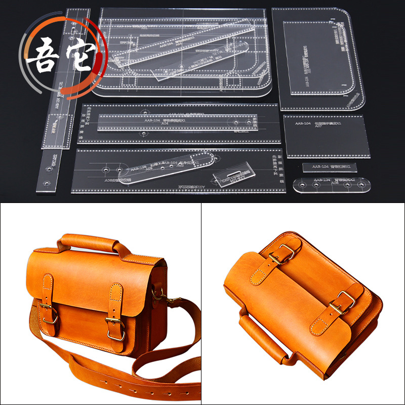 Șablon pentru modelul de geantă de umăr din piele – șablon acrilic cu grilă (versiune Cambridge)