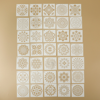 Șablon de pictură mandala, Material PET, Decor pentru perete pentru jurnal, DIY — Brand Xiao Ba, Drepturi IP: Nu