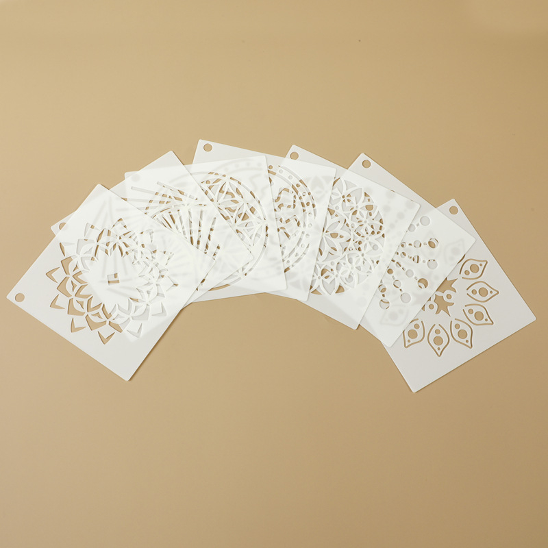 Șablon de pictură mandala, Material PET, Decor pentru perete pentru jurnal, DIY — Brand Xiao Ba, Drepturi IP: Nu