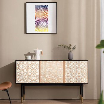 Set de 8 șabloane mixte pentru pictură, reutilizabile, cu texturi abstracte pentru meșteșuguri, din PET