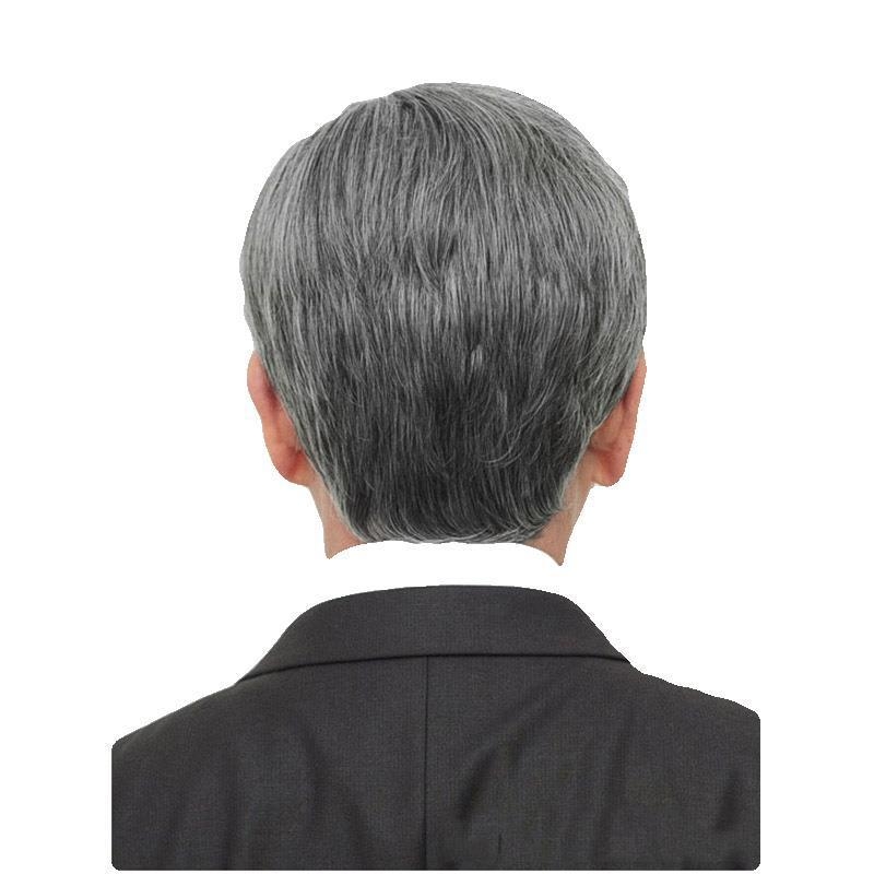 Perucă pentru bărbați, păr scurt drept, fibră rezistentă la temperatură, breton înclinat, model D80, Namo Beauty