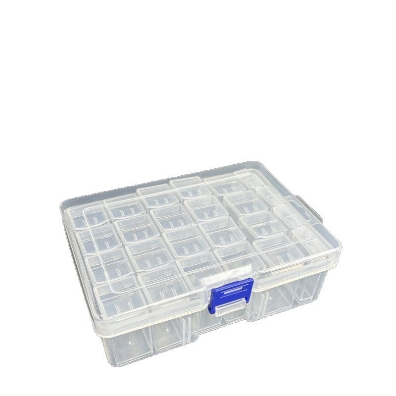 Cutie de depozitare pentru birou cu compartimente multiple pentru mărgele Diamond Painting și componente de bijuterii, rezistentă la praf, capacitate 10 g×60, stil modern minimalist