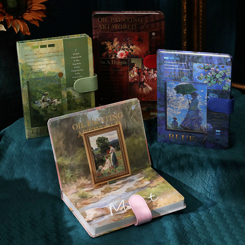 Jurnal Chengpin: motif de lumină și umbră inspirat de Monet, legare cu adeziv, 180 de pagini, hârtie 100 g