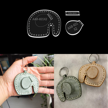 DIY Șablon pentru pandantiv elefant pentru genți din piele – versiune acrilică, stil desen animat, model cu plasă, dimensiuni mari și mici