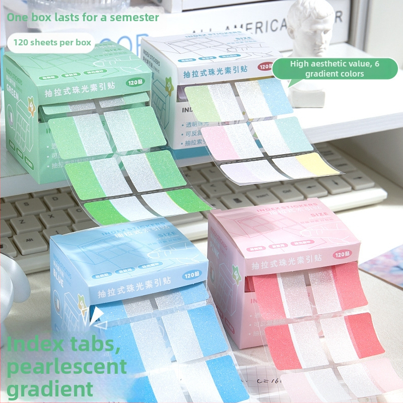 Xiami indeksne naljepnice s perl papirjem – 120 naljepnica u kutiji, perl papir, model 11123523, naljepnica za upute