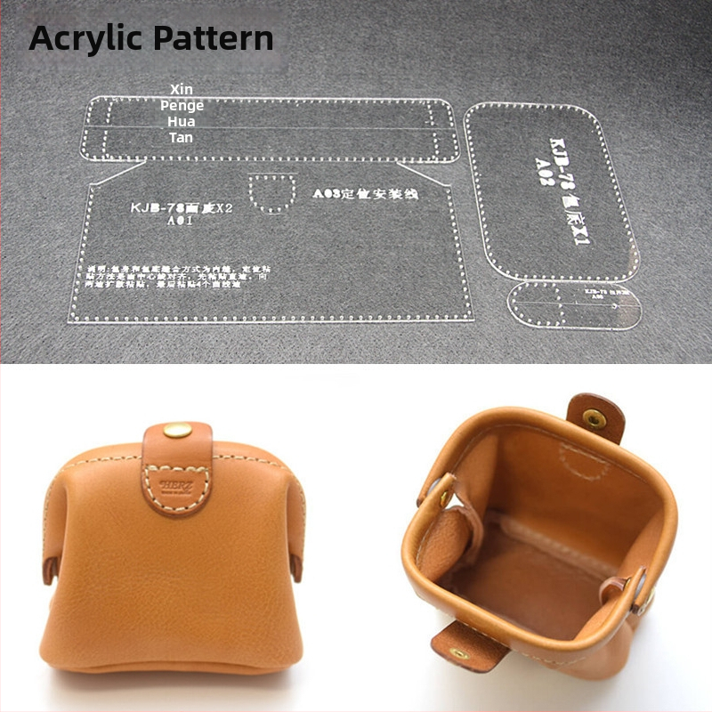 Șablon acrilic pentru DIY din piele – model pentru geantă și portofel; marcă: Altă; import: Nu; autorizare IP: Nu