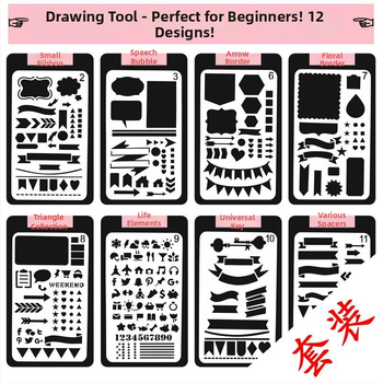 Riglă șablon pentru desen DIY graffiti și album foto, margine cu dantelă decupată, plastic, neimportată, fără autorizare IP