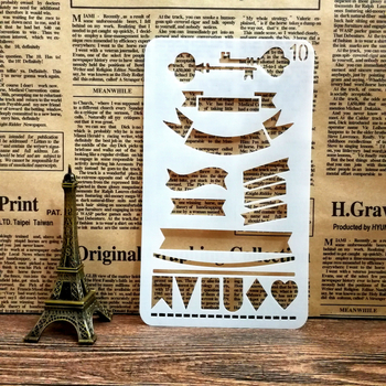 Riglă șablon pentru desen DIY graffiti și album foto, margine cu dantelă decupată, plastic, neimportată, fără autorizare IP