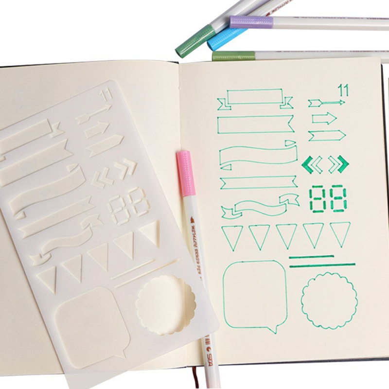 Riglă șablon pentru desen DIY graffiti și album foto, margine cu dantelă decupată, plastic, neimportată, fără autorizare IP