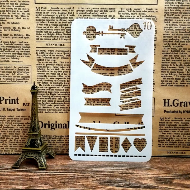 Riglă șablon pentru desen DIY graffiti și album foto, margine cu dantelă decupată, plastic, neimportată, fără autorizare IP