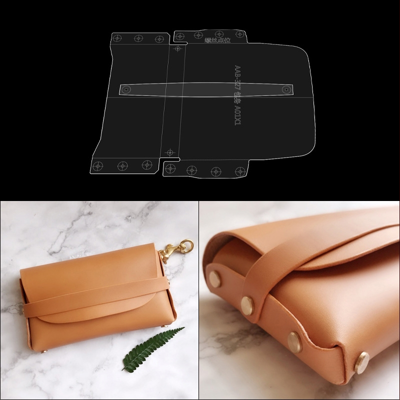 Șablon acrilic DIY pentru clutch din piele – desen de model pentru confecții din piele realizate manual