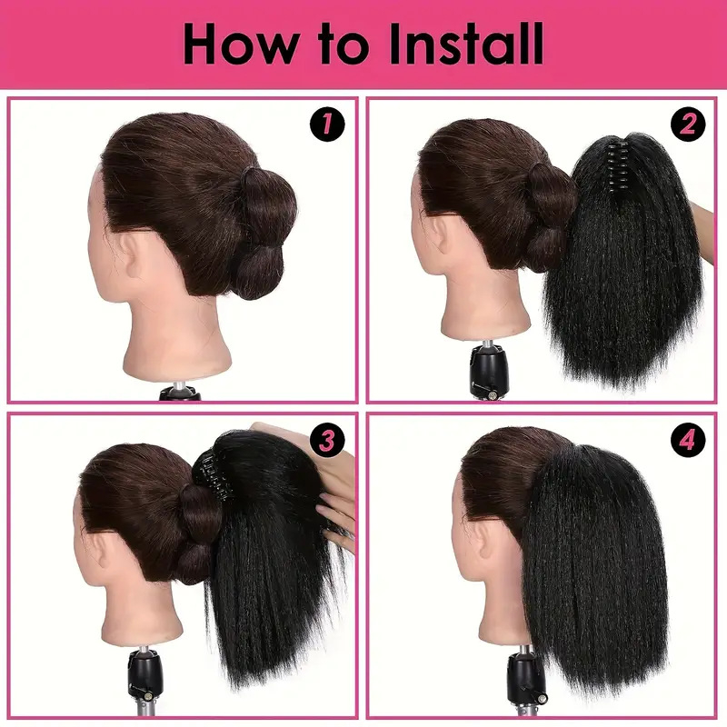 Perucă coadă de cal, pachet de păr, fibre cu temperatură înaltă, vopsire fără căldură, model ZJYKMW, pentru doamne