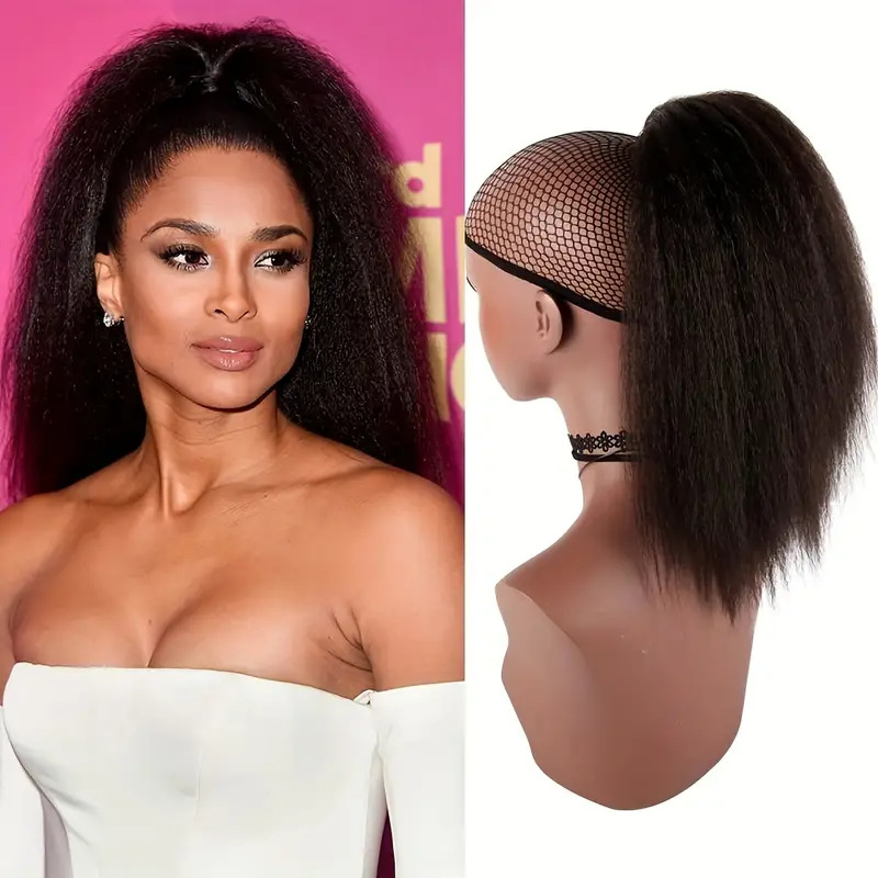 Perucă coadă de cal, pachet de păr, fibre cu temperatură înaltă, vopsire fără căldură, model ZJYKMW, pentru doamne