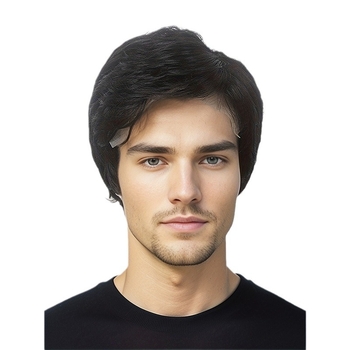 Férfi lace frontal paróka, rövid egyenes haj, modell GF-SW1168#R/2C