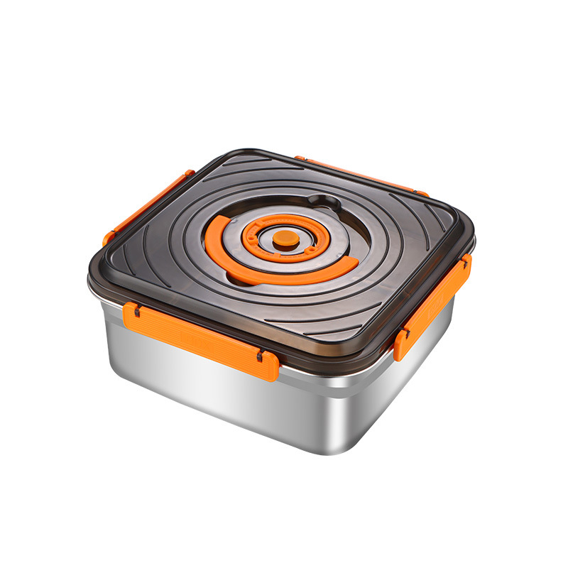 Cutie de depozitare a alimentelor din oțel inoxidabil 304, etanșă, cu mâner, 2,1–3 L, compatibilă cu microundele