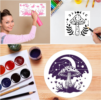 Šablona za slikanje gljiva od PET ploče za tiskanje – DIY grafiti sprej model