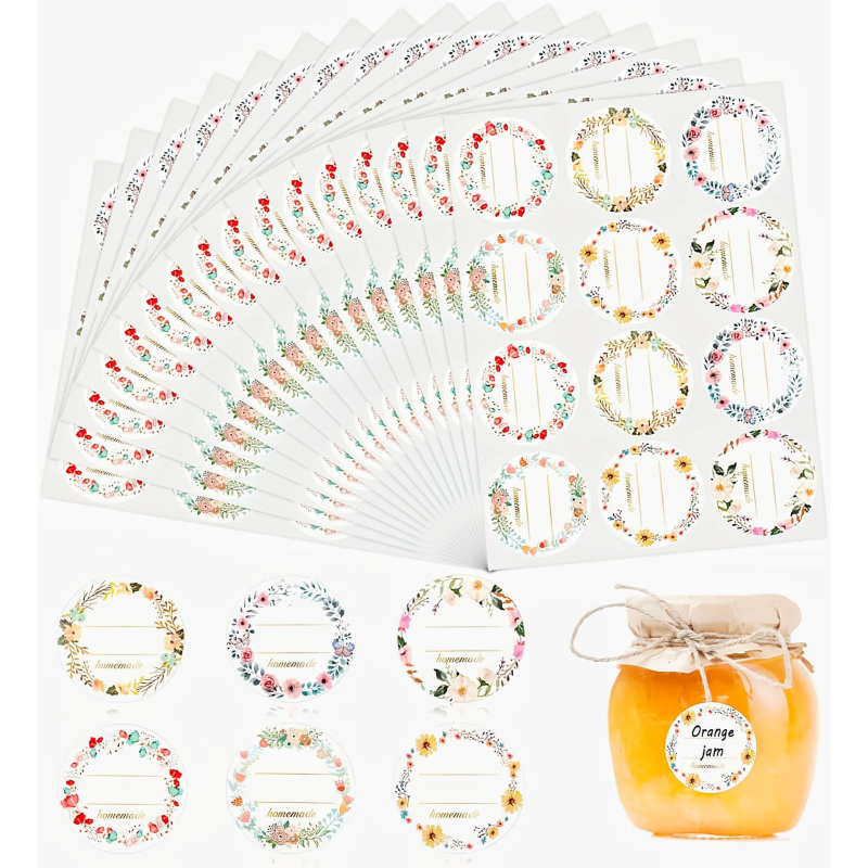 Pravokutna etiketa za džem s ručno pisan tekstom, papir, prilagodljiva, 12 etiketa po stranici