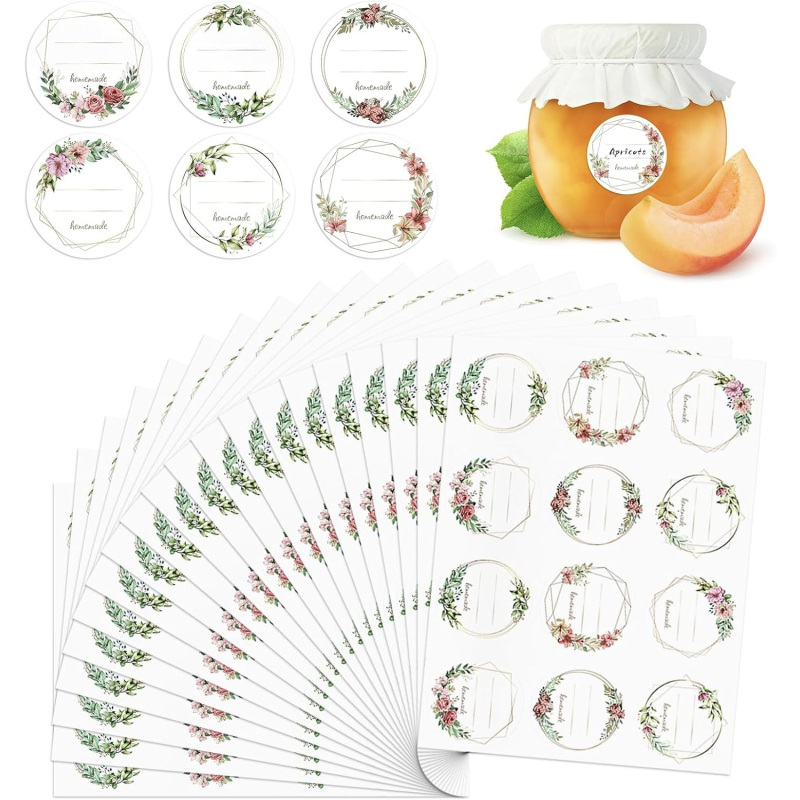 Pravokutna etiketa za džem s ručno pisan tekstom, papir, prilagodljiva, 12 etiketa po stranici