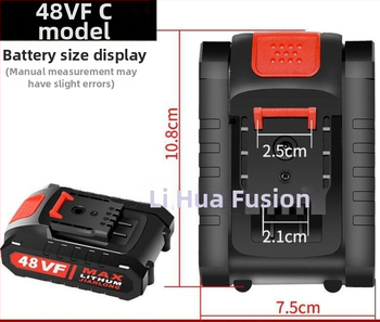 Bezdrôtový vŕtač s skrutkovačom s lítiovou batériou a nabíjačkou Type-C; napätie 42V/36V/48V